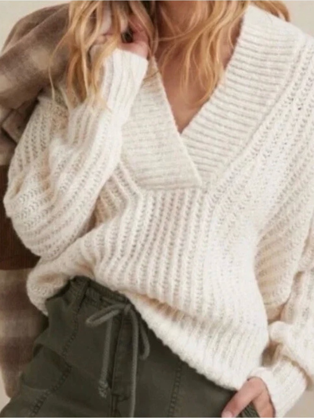 Anthropologie Pilcro Joyce Chunky Cable Knit Pullover Sweater Size S Cropped